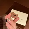 Anillo Abierto de Oso Marrón Lindo para Mujer 2025 Nuevo Popular Anillo Apilable Extraño y Raro Anillo para Dedo Índice de Otoño e Invierno