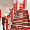 Decorações para corrimão de escada de casamento, conjunto de decoração para quarto de noivos, guirlanda para escada da noiva, enfeites e acessórios suspensos para casamento