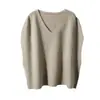 Chaleco de Punto para Mujer de Primavera y Otoño, Manga Murciélago Cuello en V Color Sólido Holgado Casual Moda Ropa Exterior Chaleco