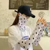 Máscara de proteção solar masculina e feminina cachecol de seda gelada proteção orelha pescoço cobertura facial de verão manga longa flor de caju toalha facial para ciclismo moda