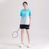 Conjunto Esportivo Casual de Verão para Homens e Mulheres, Solto para Corrida, Secagem Rápida, Seda de Gelo, Moda, Manga Curta, Roupa Fitness, Camiseta de Gola Redonda