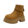 Botas Martin Forradas de Peluche para Mujer 2026 Nuevas de Invierno para Personas Bajas Suela Gruesa que Aumenta la Altura Botines Retro Botas de Nieve Cálidas Botas de Algodón