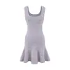 Vestido de Tirantes Caliente Atractivo Puro Tejido para Mujer, Nuevo Estilo de Verano, Único y Hermoso, Corte Ajustado, Línea A que Ceñe la Cintura, Vestido Corto