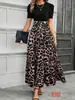 Vestido de moda elegante con estampado floral de cintura alta para mujer europea y americana, Amazon transfronterizo 2025