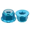 Porca Antivibração com Flange de Liga de Alumínio Azul Céu, Sextavada Externa, Tampa de Parafuso Espessa Antivibração M2M2.5M3M4M5M6M8