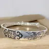 Pulsera Vintage Tailandesa de Plata Negra Ajustable Push-Pull Dragón y Fénix Bendición Dragón de Palacio y Fénix Pulsera de Bendición Joyería de Plata