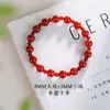 Déjame Deslumbrar Pulsera de Ágata Roja Natural Estilo Igual al de Zhao Lusi Pulsera de Ágata Doble Círculo Roja Afortunada de Gama Alta Blanqueadora