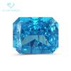 Zircón de corte flor de hielo azul marino rectangular biselado de calidad 9A acero de alta velocidad