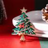 Broche de Árvore de Natal de Esmalte e Diamantes Europeu e Americano Transfronteiriço Outono e Inverno Roupa Exterior Alfinete de Suéter Acessórios de Vestuário