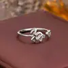 Anillo de Plata de Ley 925 100 Apellidos Familiares Apellido Familiar Anillo para Mujer Nuevo Amor Diseño de Nicho Sentido Anillo de Dedo Abierto Todo-partido Regalo