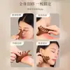 Tendência do TikTok Pente Massageador de Couro Cabeludo de Sândalo Dourado, Pente Meridian para Cabelo e Cabeça, Pente Multifuncional 4 em 1