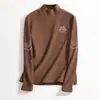 Tops Outono e Inverno Gola Alta Meia Dupla Face Veludo Masculino e Feminino Business Slim Camada Base Interna Quente Camiseta Masculina de Manga Longa