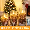 Luz de vela electrónica LED transfronteriza, luz de vela simulada falsa navideña con estampado de vaca de las Highlands, accesorio para decoración exterior e iluminación ambiental