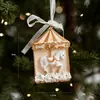 Novos Produtos Transfronteiriços Meias com Sino Tridimensional Cavalo Vermelho Pingente de Resina Enfeites de Árvore de Natal Decoração de Feriado Presentes