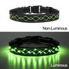 Suministros para Mascotas Cuerda Anti-Pérdida de Advertencia Nocturna Bordada Carga USB Emisor de Luz LED Collar para Mascotas Collar para Perro