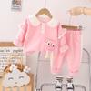 Traje de Otoño para Niñas Ropa de Primavera Estilo Occidental Camisa Polo de Moda Conjunto de Dos Piezas Bebé Casual Ropa para Bebé y Niños Ropa Coreana
