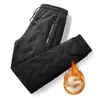 Pantalones de invierno de lana de cordero para hombre, forrados con vellón, gruesos, resistentes al viento, impermeables, cálidos, para exteriores, rectos, pantalones deportivos de talla grande