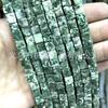 Cuentas cuadradas sueltas de 6 mm, ágata de cristal, piedra emperador, ojos de tigre, cuentas cuadradas de oro verde, accesorios de joyería, cuentas cuadradas semiacabadas
