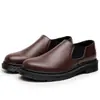 Zapatos de Cuero Nappa de Caña Baja con Banda Elástica para Mujer, Botines Cortos de Cuero Genuino Estilo Británico Talla Grande, Punta Redonda, Casual Unisex para Pareja, Ropa de Trabajo