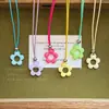 Colar Pingente Flor Oca para Meninas, Corrente Longa Versátil para Clavícula para o Verão, Pequenos Acessórios de Gola Alta Multi-Pamine
