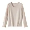 Ropa interior de algodón puro para mujer de otoño, primavera y otoño, color liso, pieza única, camiseta base, suéter de algodón, top fino