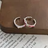 Anillo Abierto Estilo Hada Dulce para Niña, Lujo Ligero Rosa y Blanco Degradado Esmalte Incrustado de Diamantes Estrella Abierta, Anillo Irregular de Nicho Apilable para Mujeres