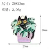 Gato Fofo de Desenho Animado em Vaso DIY Liga de Esmalte Gato Preto Acessórios Chaveiro Pingente Colar Charme