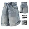 Novos Shorts Masculinos da Moda de Verão, Lavados e Desgastados de Cinco Pontos, Jeans Simples de Cor Clara Slim-Fit Confortáveis para Jovens