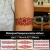 Banda Popular de Henna para el Brazo de Temu Tatuaje Temporal Rojo Impermeable Larga Duración Brazo Dorso de la Mano Encaje Rojo Pintado Tatuaje de Imitación