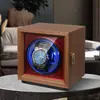 Caja Enrolladora Vertical de Madera de Nogal para un Solo Reloj, Dispositivo Giratorio para Relojes, Soporte para Colocar Relojes, Caja Enrolladora, Agitador de Relojes, Anti-Magnético, Silencioso