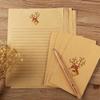 Estilo chinês pintura a cores Mori alce retro Papel Kraft conjunto envelope carta papel selo l boca colar 10