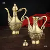 Jarra de Vino Doble Pez Amarillo Puro, Jarra Baifu para el Hogar y Juego de Copas de Vino, Dote de Boda, Ofrendas de Boda, Decoraciones para Muebles