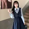 Vestido de dos piezas falso para mujer de talla grande, nuevo de otoño para chica gordita, diseño retro francés, vestido de temperamento que estiliza