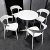 Juego de Plástico para Reuniones de Ocio al Aire Libre con Mesa Redonda Pequeña y Sillas para Balcón, Popular en Cafeterías de Té de Leche de Moda, Mesa de Comedor Simple para Uso al Aire Libre