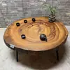 Mesa de Té de Madera de Alcanfor Talla de Raíz Madera Maciza Mesa de Café Pequeña Estilo Shaji B&B Sala de Estar Ventana Saliente Tatami Mesa Pequeña