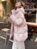 Chaqueta de Algodón Nube para Mujer, de Longitud Media, Nuevo Estilo 2026, Engrosada, con Capucha, Talla Pequeña, Abrigo de Algodón, Chaqueta Acolchada