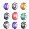 Pulseras de Venta Caliente Transfronterizas, Accesorios de Cuentas Facetadas de Cristal Coloridas con Agujero Grande, Accesorios para Joyería de Resina DIY al por Mayor