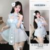 Coqueteo Lencería Sexy Escote Profundo V Nalgas Expuestas Traje de Sirvienta Deseo Puro Uniforme de Juego de Roles Tentación Traje Libre 2696