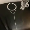 Colar de franja de strass de nicho de luxo leve feminino ins Gola alta de celebridade da internet Corrente para clavícula de alta qualidade Corrente para o peito Novo colar