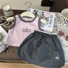 Ropa Infantil Estilo Coreano 2026 Nuevo Verano Conjunto de Dos Piezas para Niñas Chaleco de Bloques de Color con Letras y Pantalones Falda Bordados en Gris Tendencia