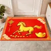 Felpudo de Entrada Año del Caballo, Raspa-Suciedad para Entrada, Felpudo de Terciopelo de Cristal Resistente al Desgaste, Resistente a Manchas, Fácil de Limpiar, Felpudo Antideslizante