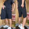 Ice Silk Casual terno masculino shorts verão fino solto all-match manga curta esticar malha costura calças esportivas