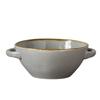 Tazón de Cerámica Vintage con Doble Asa Tazón para Fideos Tazón para Yogur Tazón con Doble Asa Plato Redondo Tazón para Sopa Tazón Estilo Japonés Vajilla Venta al Mayoreo Esmaltado al Horno