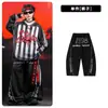 Ropa de Calle de Hip Hop de Moda para Niños Conjunto de Disfraz de Baile Rayado Negro para Niños Hip Hop Chicas Atuendo de Presentación Genial y Atractivo Masculino