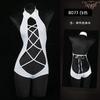 Lingerie sexy cheongsam sexy sem costas vazado collant de peça única sem alças para tentar uma geração de cabelo