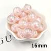 Cuentas redondas acrílicas de 16 mm, cuentas con orificio pasante, cuentas UV Cielo Estrellado florecientes coloridas hechas a mano, material para joyería DIY, cuentas sueltas, cuentas