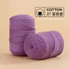 Hilo de algodón redondo hueco de 2MM para tejido manual DIY de verano para sombreros de verano, hilo de grosor medio para cojines de ganchillo y materiales para muñecas