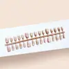 Rosa Arena Suave Oro Rosa Ojo de Gato Textura de Alta Gama Estilo Chica Elegante Estilo Dama Madura Iluminador Uñas Cortas Arte de Uñas 30-t Uñas Postizas