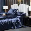 Juego de Cama Fresco de Tencel de Verano de Tres Piezas, Cama de Lujo Ligero, Funda de Edredón Sedosa, Sábanas de Seda Helada, Juego de Cuatro Piezas para Dormir al Desnudo