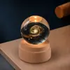 Madera Maciza Bola de Cristal Giratoria Luz de Noche Cielo Estrellado Adorno de Escritorio Creativo Artesanía Temporada de Graduación Regalo Personalizado